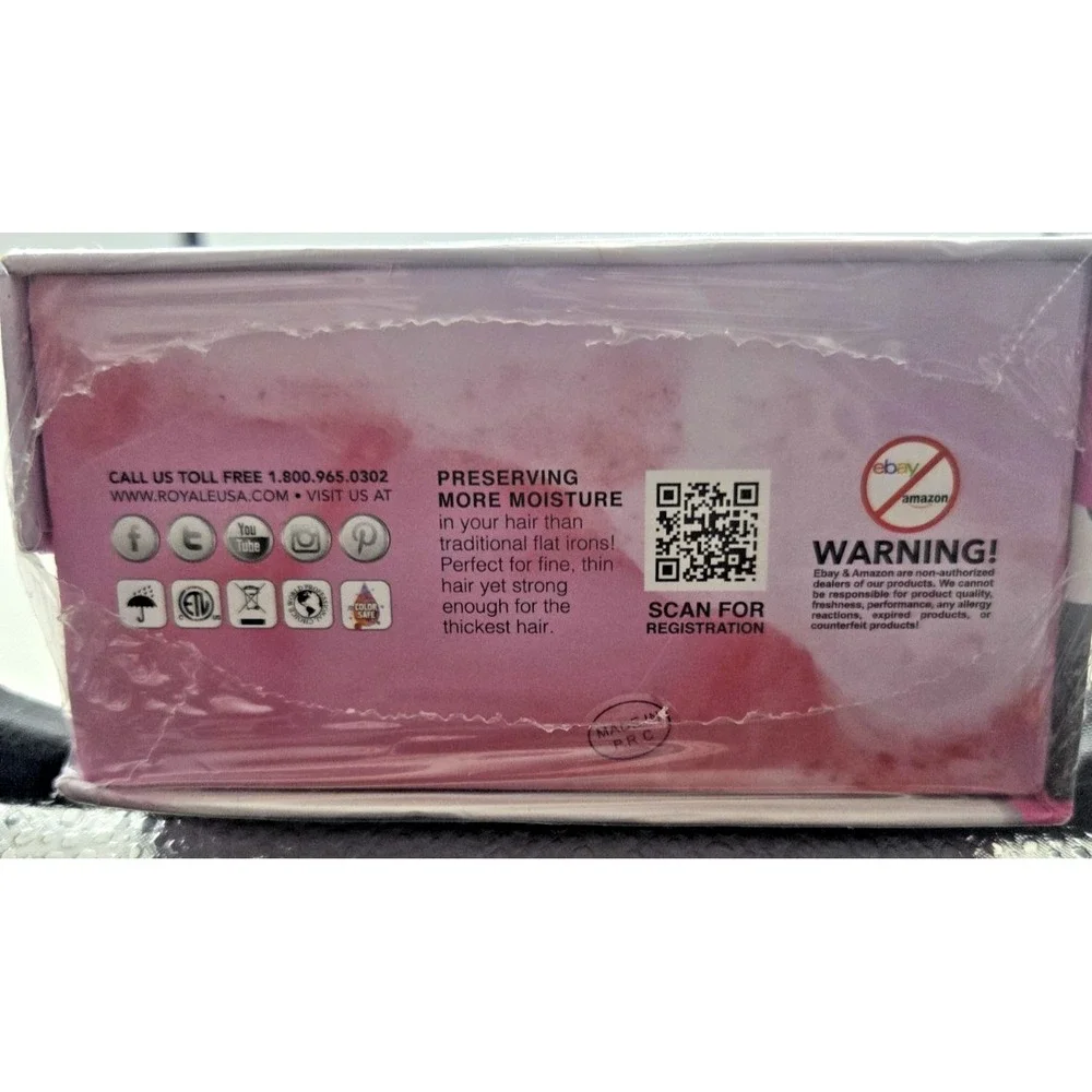 Royale Genius Heating Brilliance Touch Titanium Collection Pink Straightener NEW